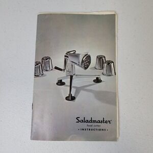 Vintage Saladmaster Food Cutter Instruction Manual Warranty Card Booklet 1984